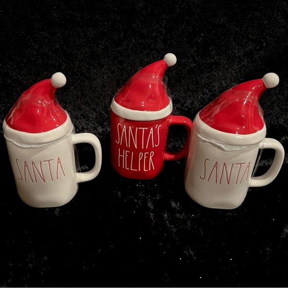 ⭐️BOGO FREE⭐️NEW Rae Dunn Mug by MAGENTA with Santa hat topper - Picture 1 of 2